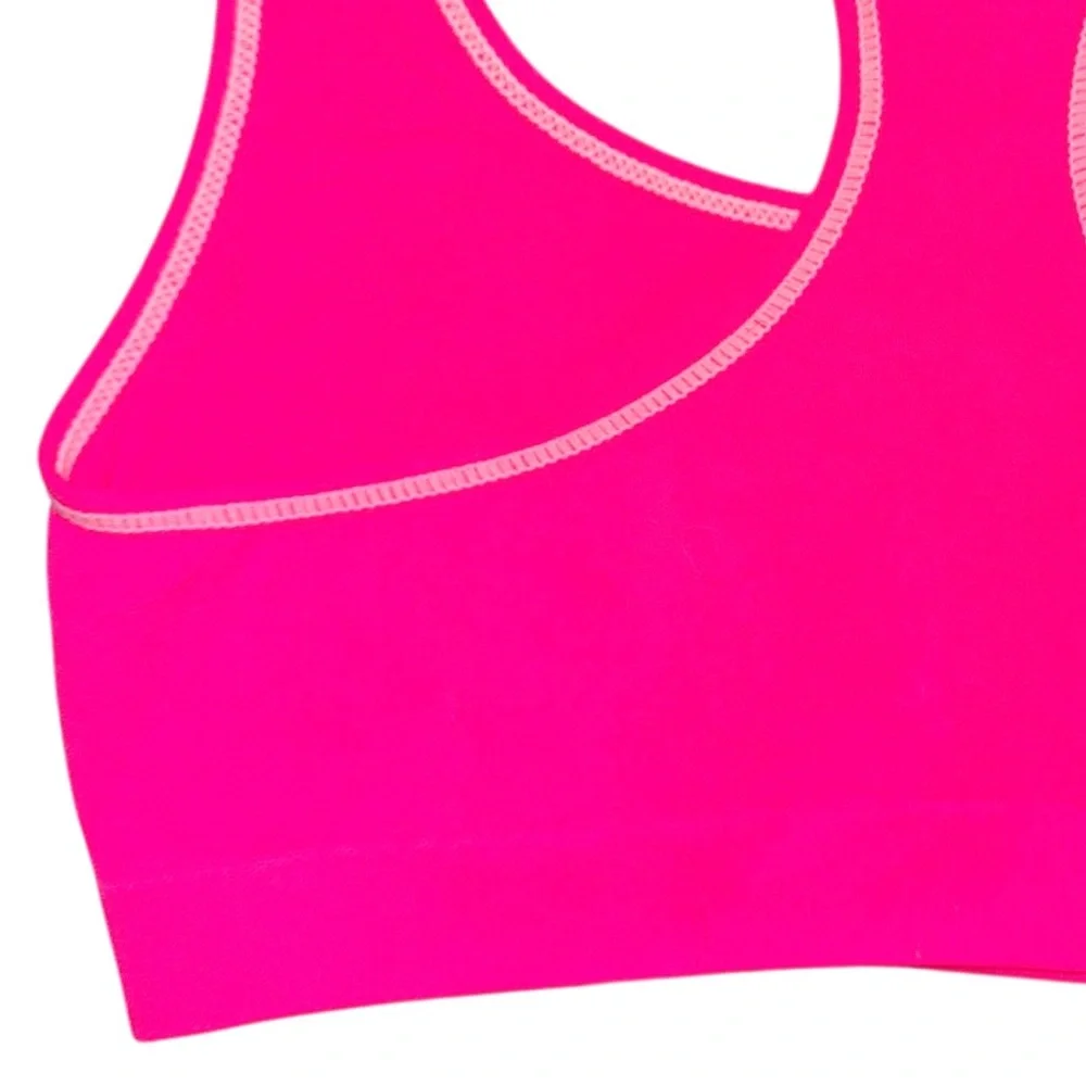 XOXO Girl size M 8/10 bright Pink unlined unpadded athletic racerback Sports Bra